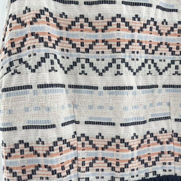 Anthropologie Dolan Sabado Dress Size Small Navy Blue Ivory Aztec Print - Picture 3 of 8